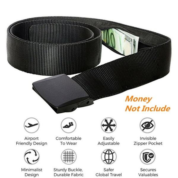 Nylon Hidden Cash Pocket Tactical Waistband GREY - spot-myynti