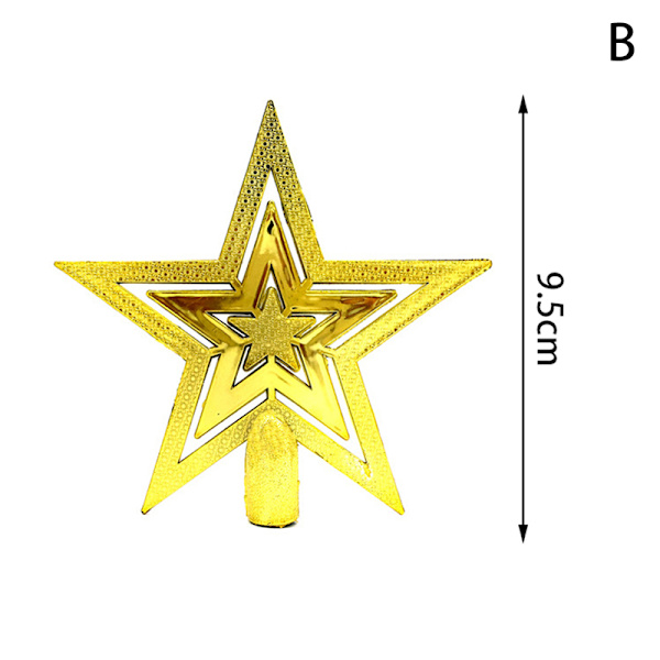 Glitter Christmas Tree Top Star Joulukoristeet Home Chri - spot ale Gold 9cm