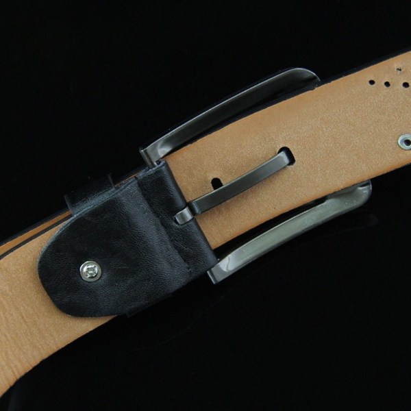 Äkta läder Bältesnål Spänne Midjeband - on stock black