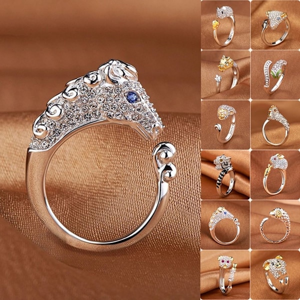 2ST Djurdiamantringar Ledring STIL 9 - on stock Style 9
