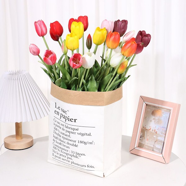 Konstgjorda Blommor Tulpaner Bukett ORANGE - on stock orange