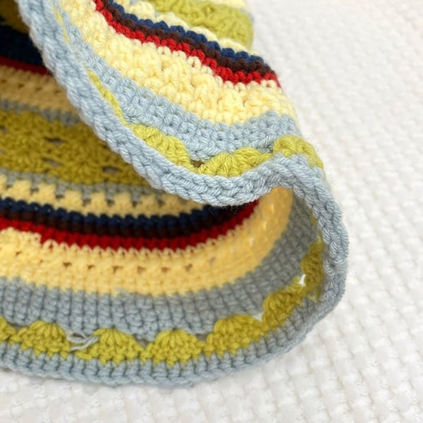 Knitted Bucket Hat Striped Fishing Cap VIHREÄ - korkea laatu GREEN