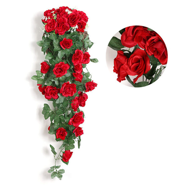 2 st konstgjorda blomma falska växt vinrankor dekoration - spot försäljning red