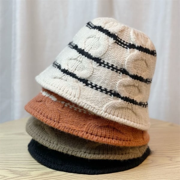 Bucket Hat Winter Beanie BEIGE - on stock beige