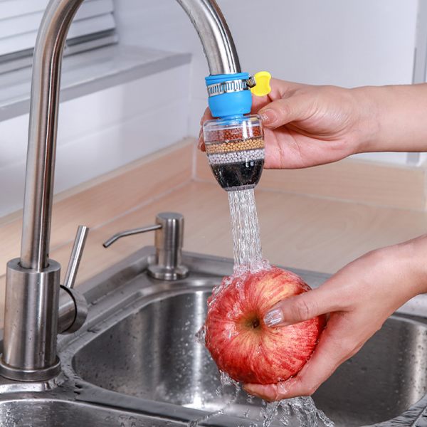 5-lagers Purifier Kranfilter Vattensparande Kökskran Bubblar - stock Blue