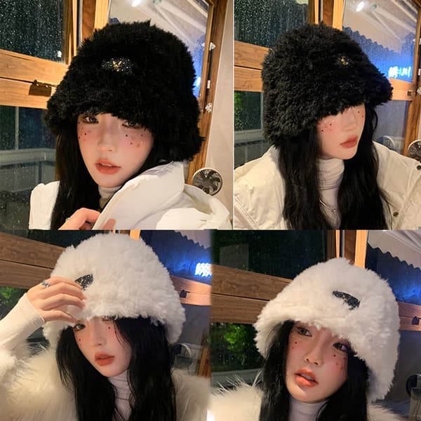 Plush Bucket Cap Bucket Hat IVORY - varastossa ivory