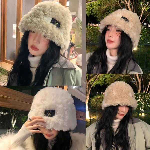 Plush Bucket Cap Bucket Hat IVORY - varastossa ivory