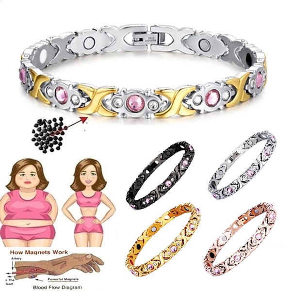 Magnetisk terapi Armband Avtagbar armring SILVER&GULD - stock