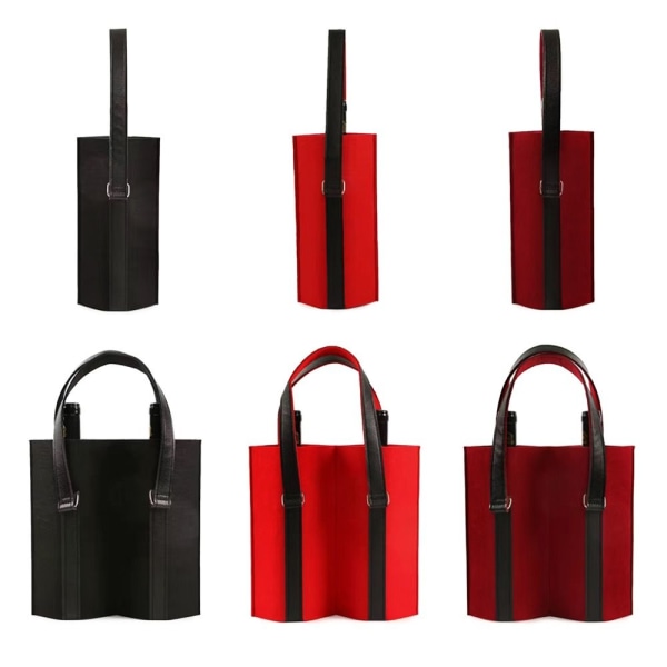 Vinförvaringspåse Filtpåse VINRÖDA DUBBLA FICKOR DUBBLA FICKOR wine red Double pockets-Double pockets