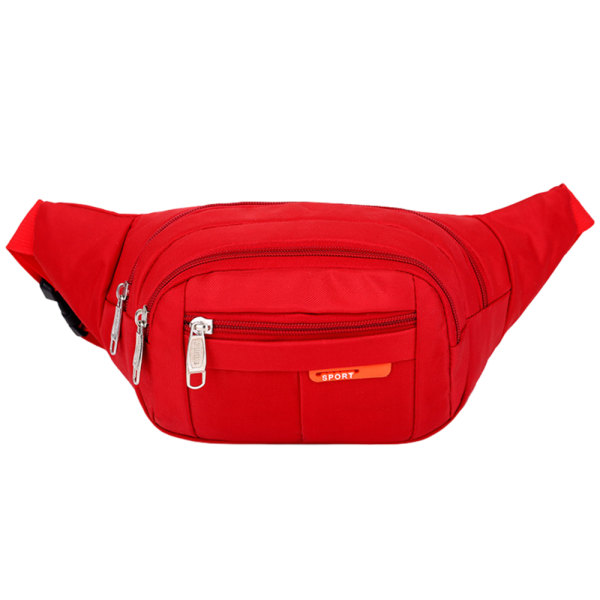 Kvinnor Män Bum Bag Zip Up Fanny Pack Midja Pengar Bälte Semesterresor Sportplånbok Pouch Bumbag - spot försäljning Red