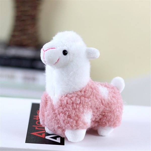 Alpaca- Nyckelring Plysch påsk Lama Plyschhänge Mini Fårdocka Gosedjur Nyckelring för flickor Pojkar - spot försäljning Pink One Size