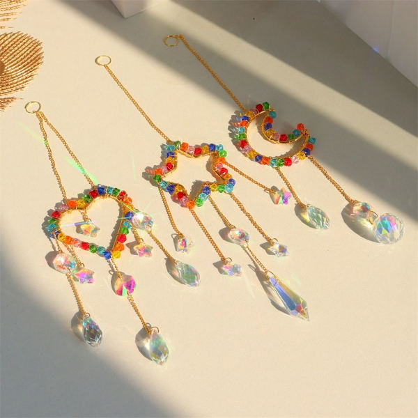 Crystal Sun Catcher sateenkaariprisma riipus HEART - varastossa