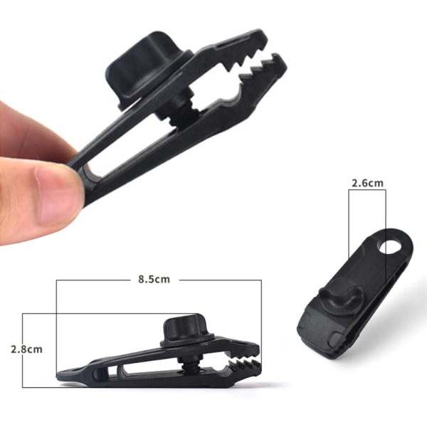 1/5/10 st Tält Tarp Clips Klämma Camping Survival Återanvändbar - stock 10 PCS