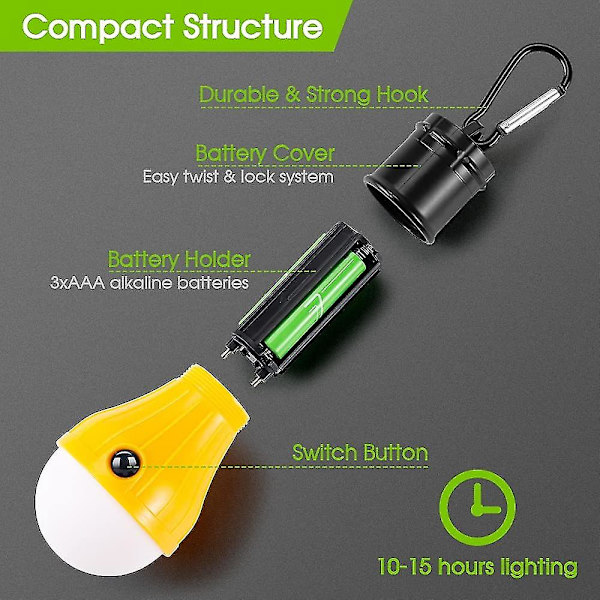LED-campinglampor [4-pack] Bärbara LED-tältlampor - high quality