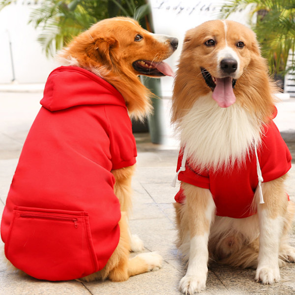 tor hundtröja med dragkedja Hoodie weatshirt enfärgade kläder - on stock red S
