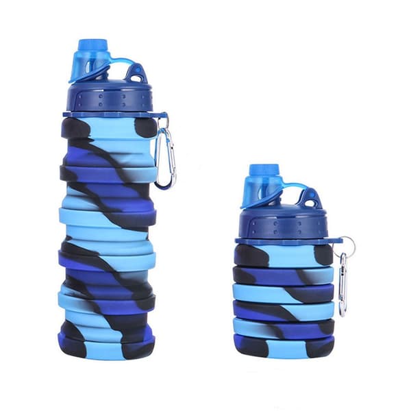 500ML Silikonkopp Vattenflaska BLÅ - lager blue