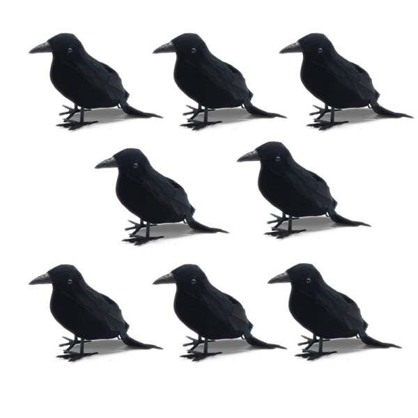 8st Halloween Black Crow Model Simulering Fake Bird Toys - spot sales