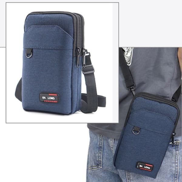 Midjeväska Midja Fanny Pack MÖRKGRÅ DUBBELLAGER - high quality dark grey Double Layer-Double Layer