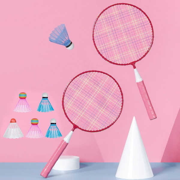 1 Set Barn Badmintonracket Dubbelracket ROSA - spot försäljning pink