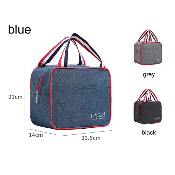 Isolerad Thermal Bag Cooler Lunch Bag Lunchbox blå - spot sales blå