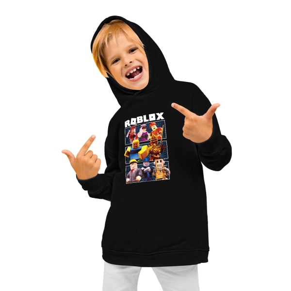 Roblox Hoodies Barn Pullover Långärmade Sweatshirts - stock black 130