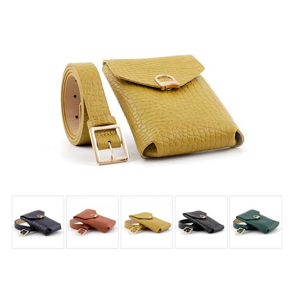 Naisten lompakko Kolikkolaukku Neliömäinen solki vyö vyölaukku Krokotiilikuvioinen Helposti irrotettava koristevyö - Stock Camel 105*2.3cm