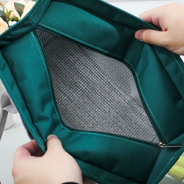 Isolerad Thermal Bag Kylväska Lunchväska MÖRKGRÖN - spot försäljning dark green