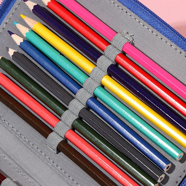72 Fack Nylon Pennfodral Case BLÅ - high quality blue
