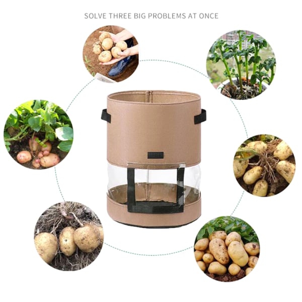 7/10 Gallon Potato Grow Väska Tomato Home Trädgård Planter Pot - on stock Black 10 gallon