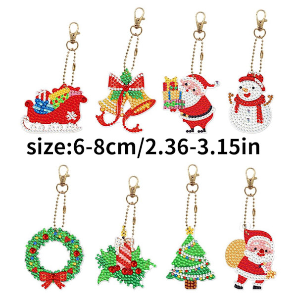 Jul Akryl diamantmålning nyckelring DIY hänge - high quality