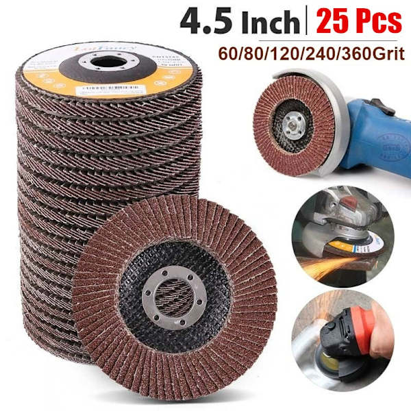 4,5 tum 60-360 sandkorn blandade aluminiumoxidslipskivor - high quality 360Grit-10pcs