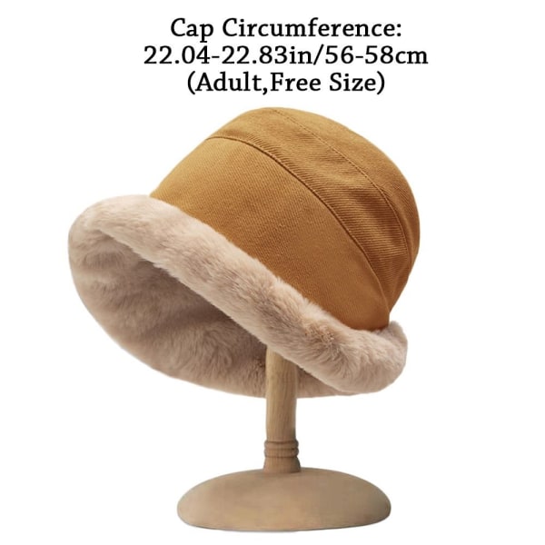 Dam Vinter Bucket Hat Faux Fur Warm Fisherman Cap - spot försäljning
