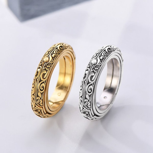 Astronomisk kulring Fingerringar Roterande Clamshell GULD 7 - high quality