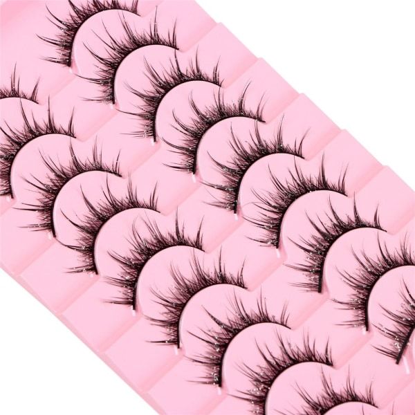 10 Pairs Manga Lashes Cosplay Lashes Wet Look - varastossa