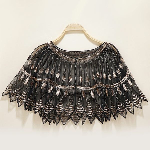 Naisten huivi Evening Prom Cape BLACK&GOLD - spot-myynti black&gold