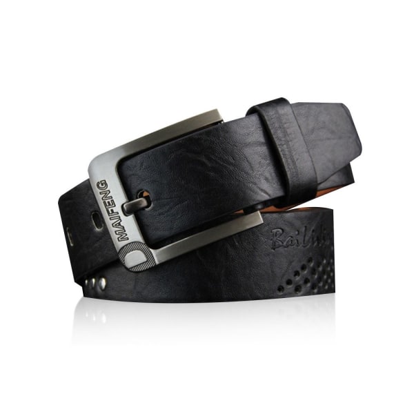 Äkta läder Bältesnål Spänne Midjeband - on stock black