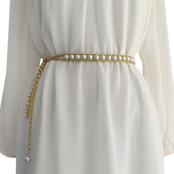Elegant pärlbälte tunn kedja Midjeband - on stock