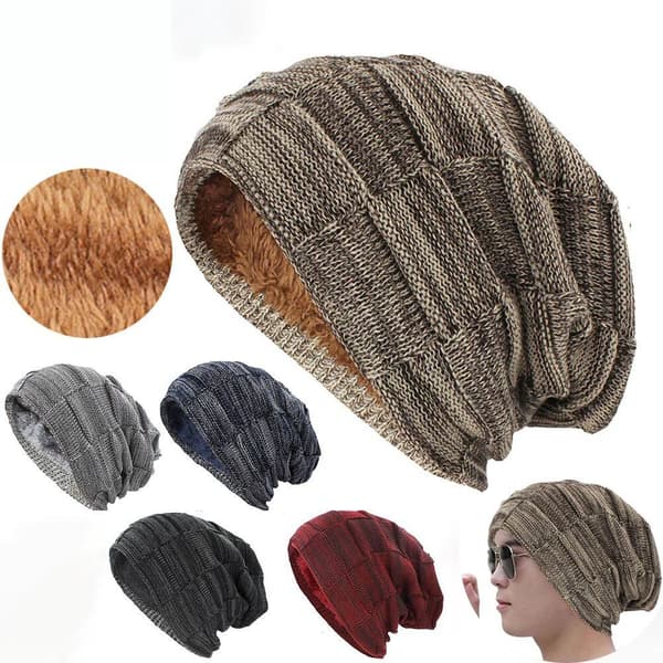 Vinter varm mössa Slouchy Beanies MARINBLÅ - high quality navy blue