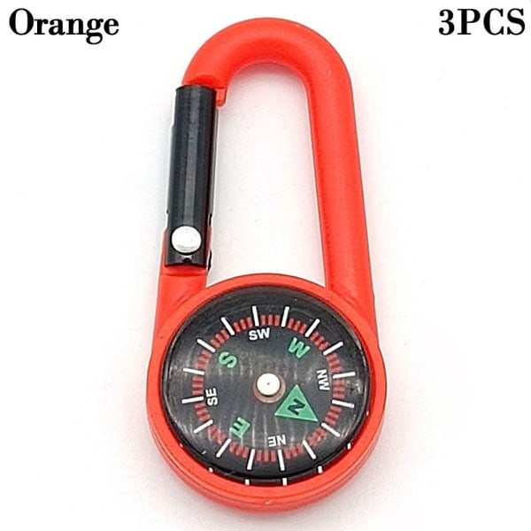 3st Utomhuskrokkompass Minimetallkompass ORANGE - high quality Orange