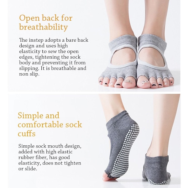 Joogasukat Tanssisukat DARK GREY STYLE 2 - varastossa Dark grey Style 2-Style 2