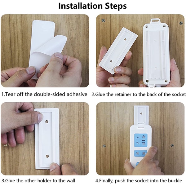 8kpl Liimaton Punch Socket Retainer - Naulaton - spot-myynti White