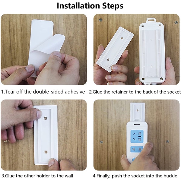 8kpl Liimaton Punch Socket Retainer - Naulaton - spot-myynti White