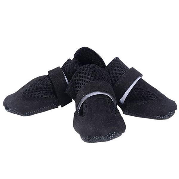 Liten Hund Katt Anti Halk Skor Skydds Pet Puppy Mesh Booties - high quality black L