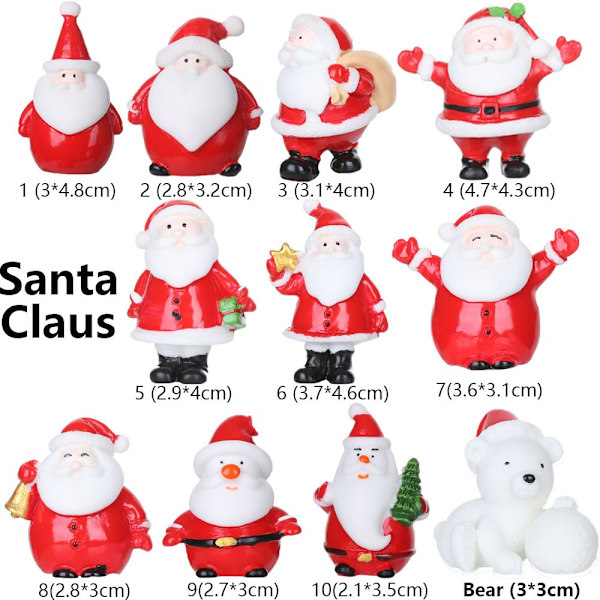 1st Julfigurer Miniatyrsnögubbe Jultomten JULTRÄD - high quality