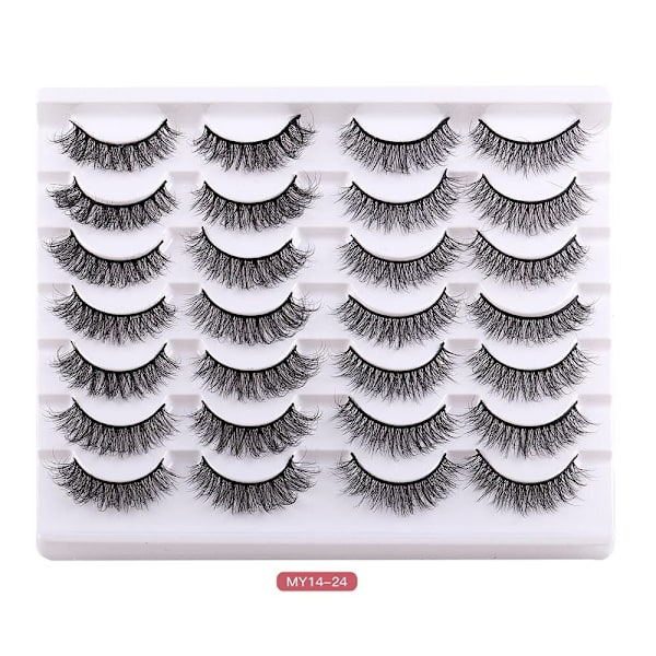 14 paria tekoripsiä Faux Mink Lashes - spot ale