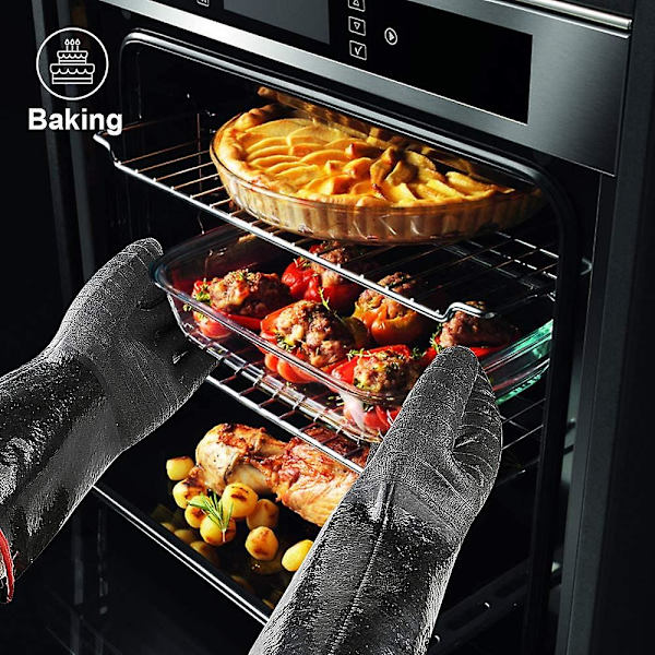 932f extremt värmebeständiga handskar för grillning, vattentäta - stock