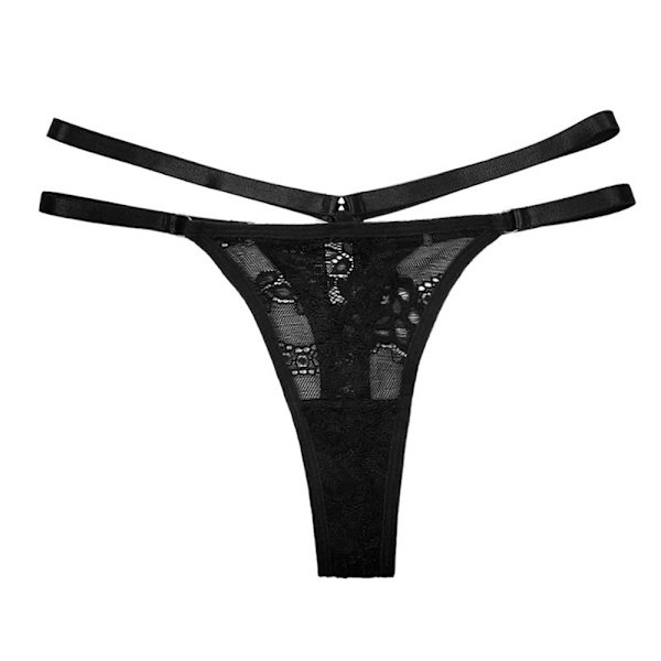 Kvinnors sexiga G-String Spetstrosor Trosor Underkläder åghöjd - on stock black L