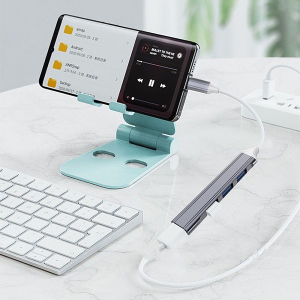 USB C HUB 3.0 Type-C Dock Station 4 -portti – spot-myynti USB 3.0 Grey