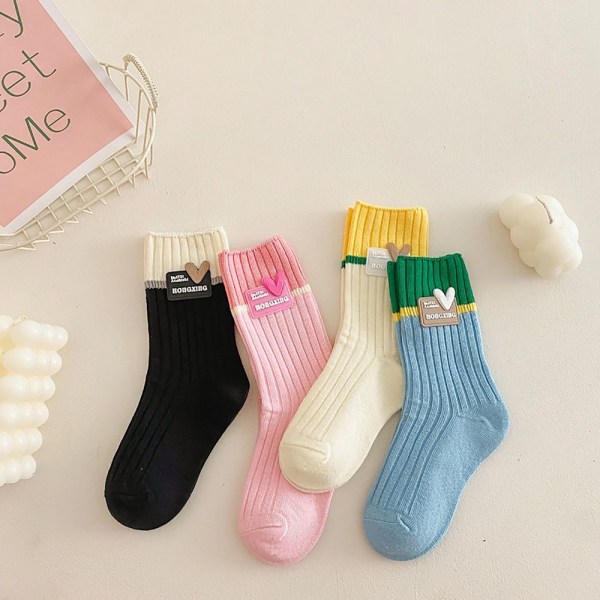 4 par bomullsstrumpor Love Heart Sock - high quality M