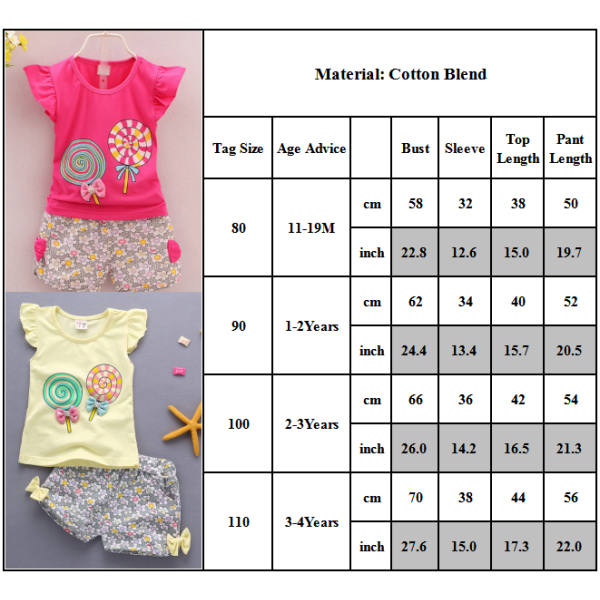 Tyttövauvan hihattomat vaatteet kesän vapaa-ajan 2kpl setti - varastossa Yellow 100cm